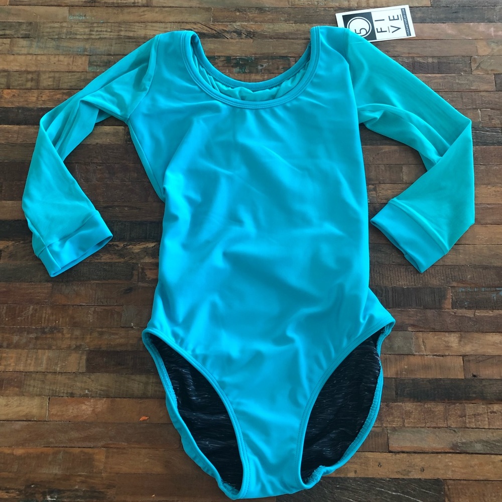 Fosse leotard In turquoise, five the label